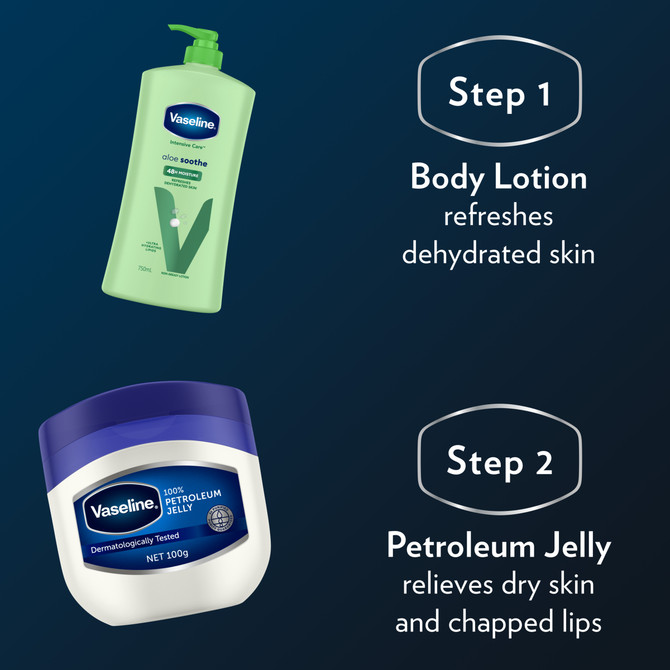 Vaseline Intensive Care Body Lotion refreshes dehydrated skin Aloe Soothe 48h moisturising skin care 750 ml