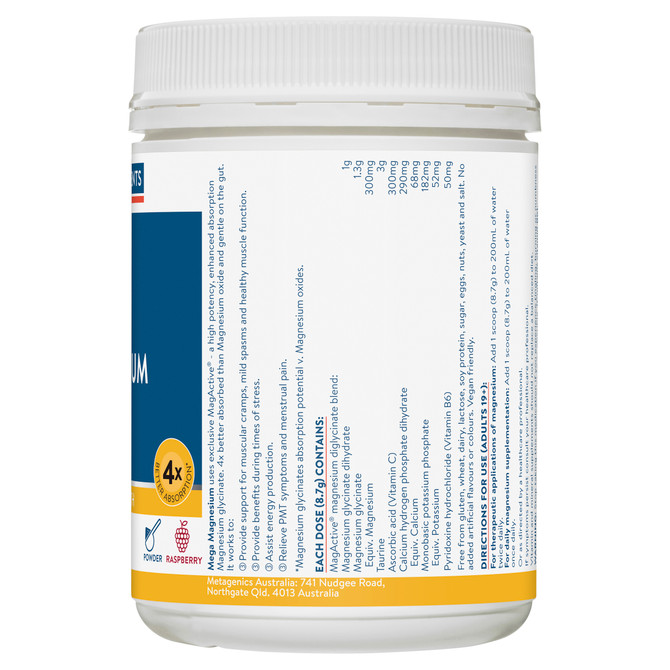Ethical Nutrients Mega Magnesium 450g Powder Raspberry