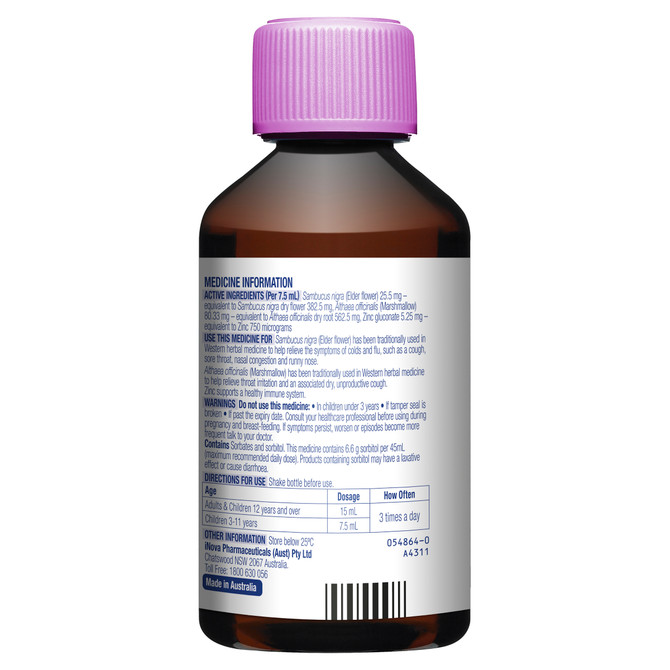 DURO-TUSS Children's Cough, Cold & Flu Liquid + Immune Support  200mL