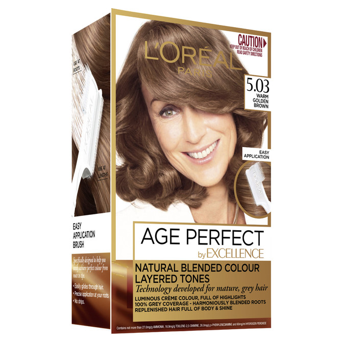 L'Oréal Paris Excellence Age Perfect Permanent Hair Colour - 5.03 Warm Golden Brown (Natural Blended Colour)
