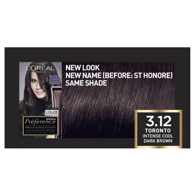 L'Oréal Paris Préférence Permanent Hair Colour - 3.12 Toronto (Intense Cool Dark Brown)
