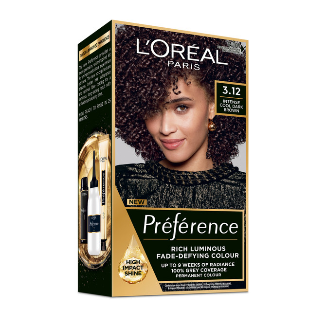 L'Oréal Paris Préférence Permanent Hair Colour - 3.12 Intense Cool Dark Brown