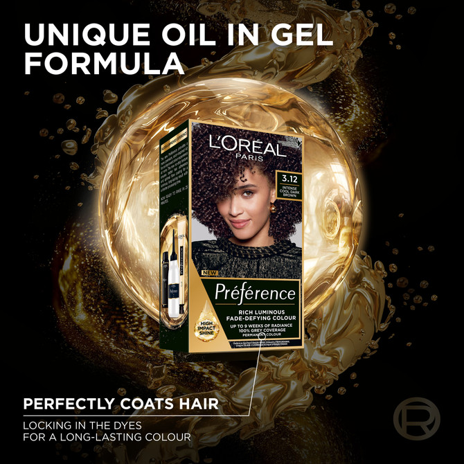 L'Oréal Paris Préférence Permanent Hair Colour - 3.12 Intense Cool Dark Brown