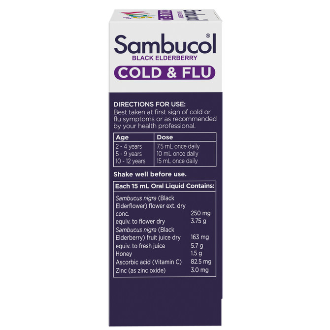 Sambucol Black Elderberry Cold & Flu Relief Kids Liquid 120ml