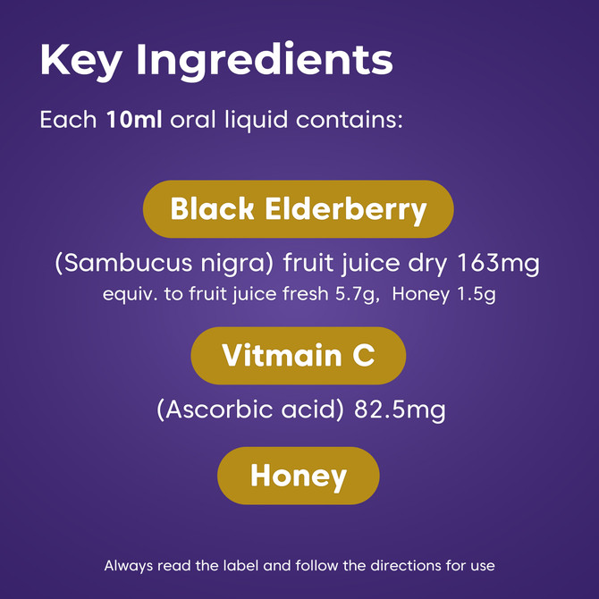 Sambucol Black Elderberry Cold & Flu Relief Kids Liquid 120ml