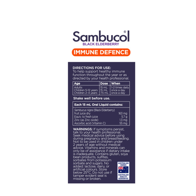 Sambucol Black Elderberry Immune Defence Liquid 250ml