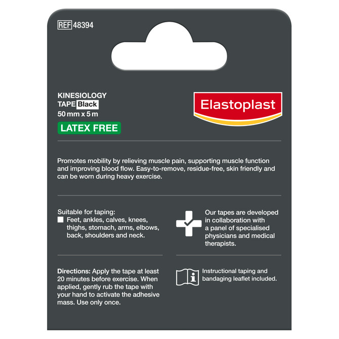 Elastoplast Kinesiology Tape (Black) 50mm x 5m