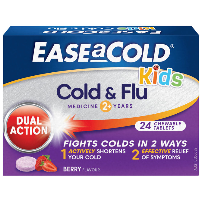 EASEaCOLD Kids Cold & Flu Chewable Berry Tablets 24s 
