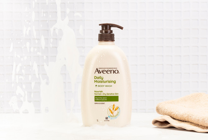 Aveeno Daily Moisturising Light Fragrance Gentle Scent Body Wash Nourish Hydrate Normal Dry Sensitive Skin PH-Balanced 1L