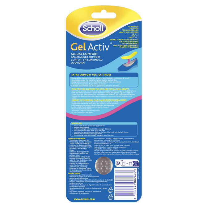 Scholl GelActiv® Female Insoles for Flat Shoes