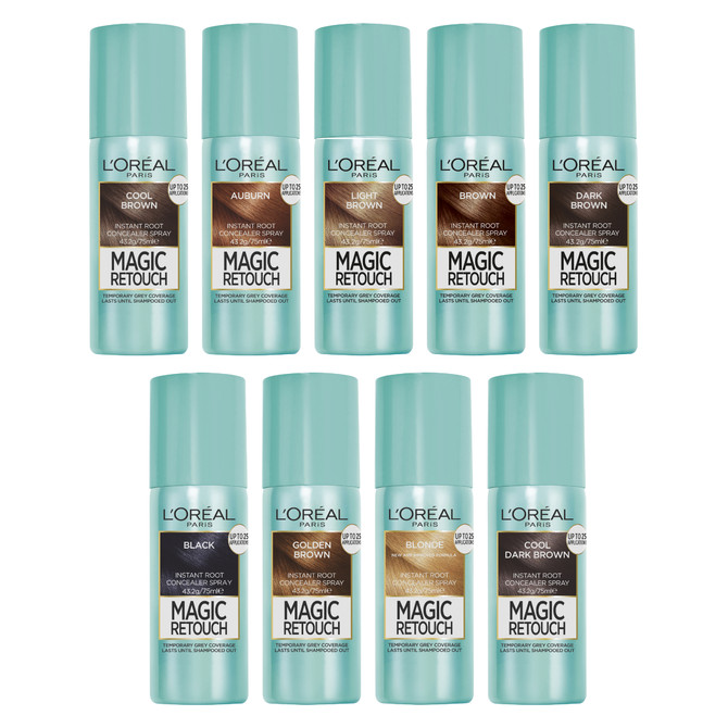 L'Oréal Paris Magic Retouch Temporary Root Concealer Spray - Black (Instant Grey Hair Coverage)