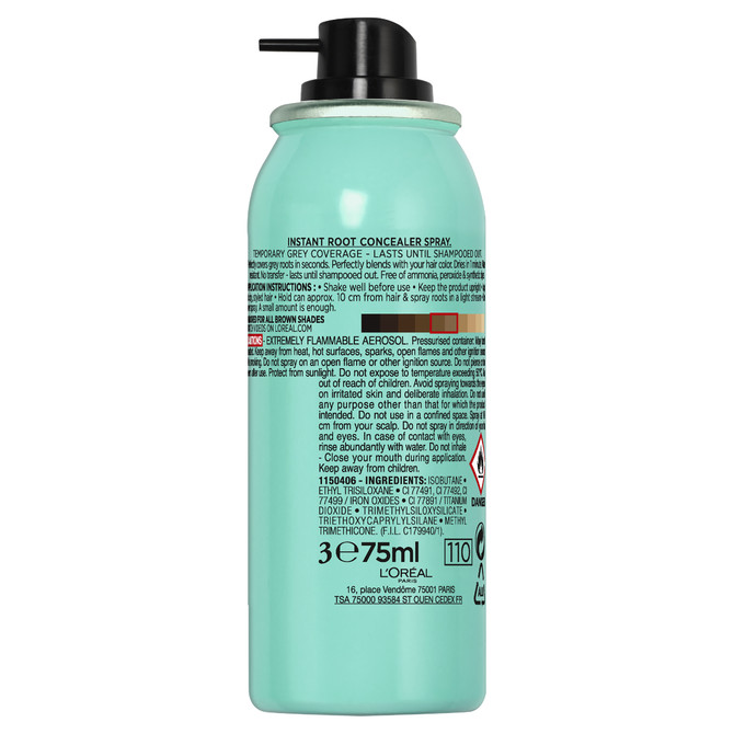 L'Oréal Paris Magic Retouch Temporary Root Concealer Spray - Brown (Instant Grey Hair Coverage)