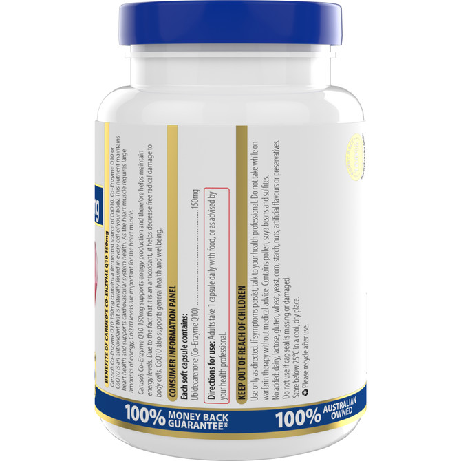 Caruso’s Co-Enzyme Q10 150mg 90 Capsules