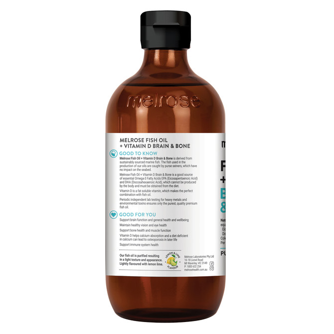 Melrose Fish Oil + Vitamin D Brain & Bone 500mL