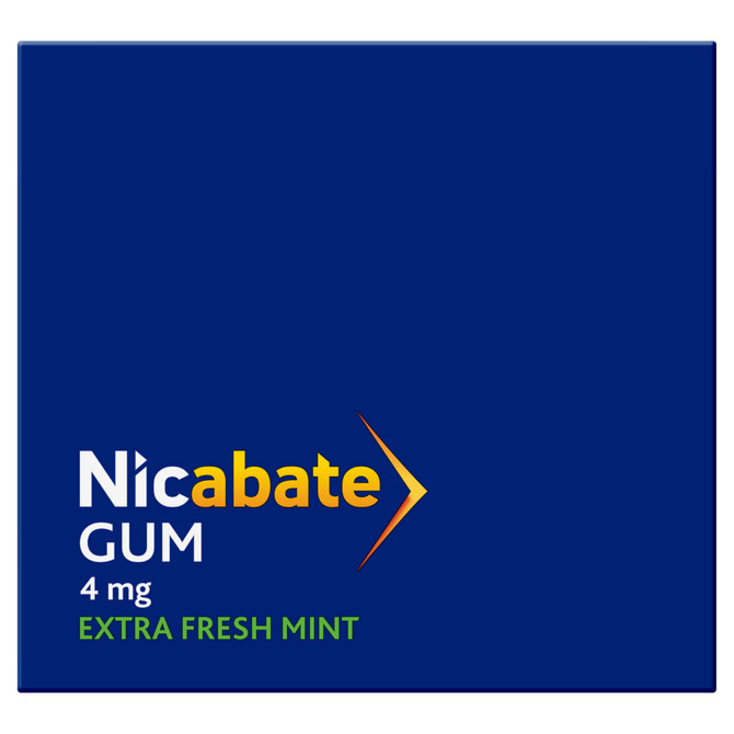 Nicabate Gum Stop Smoking Nicotine 4mg Extra Strength Extra Fresh Mint Coated Chewing Gum 100 Pack