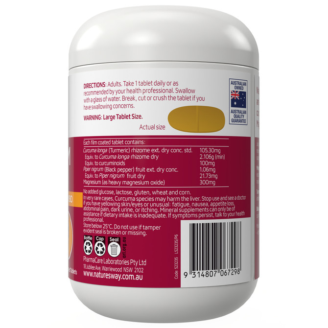 Nature's Way Magnesium + Turmeric 150 Tablets