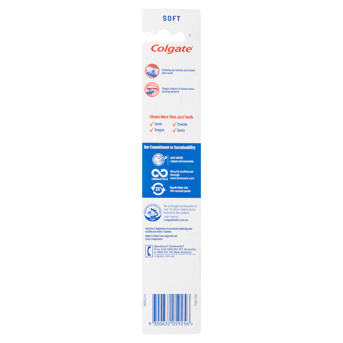 Colgate Extra Clean Manual Toothbrush, 1 Pack, Soft Bristles, 25% Recycled Plastic Handle