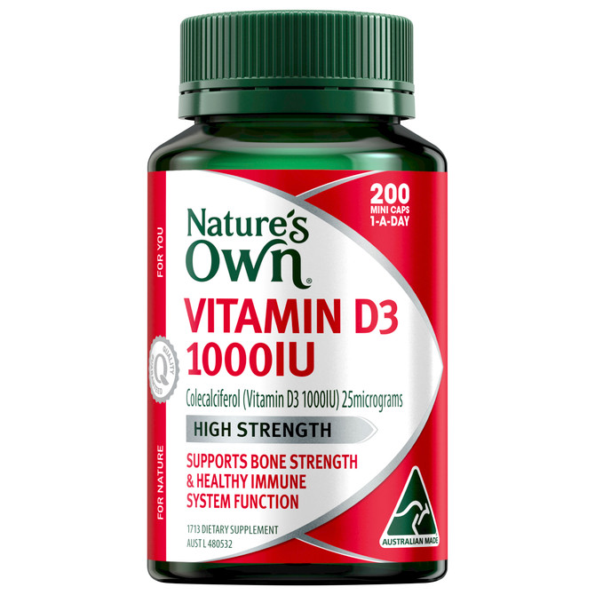 Nature's Own Vitamin D3 1000IU 200 Capsules