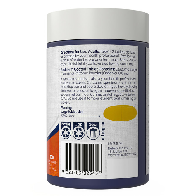 Bioglan Organic Turmeric High Strength 1000mg
