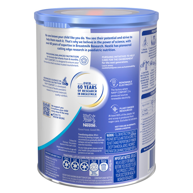 Nestle NAN COMFORT 2 Follow-on Baby Formula, From 6-12 Months – 800g