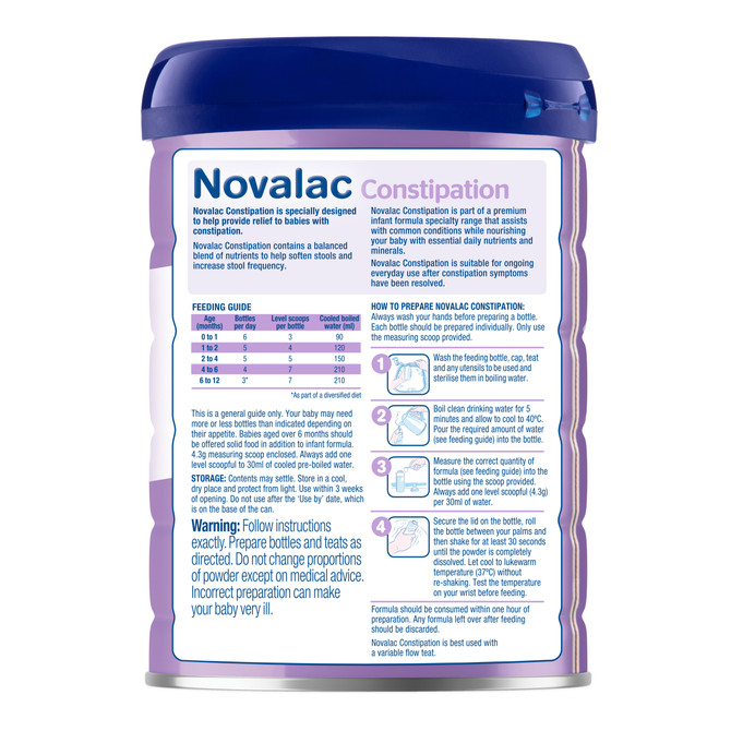 Novalac Constipation Premium Evidence Based Specialty Infant Formula Powder 800g