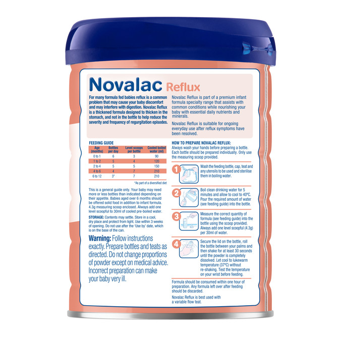 Novalac Reflux Premium Evidence Based Specialty Infant Formula Powder 800g