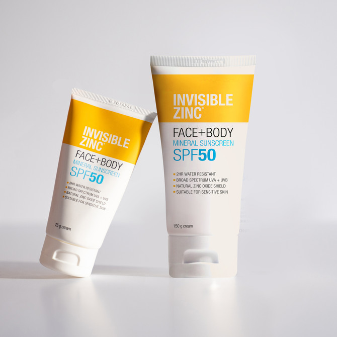 Invisible Zinc Face + Body Mineral Sunscreen SPF 50 75g