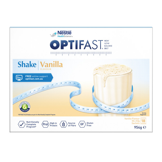 OPTIFAST VLCD Shake Vanilla Flavour 18 Pack 954g