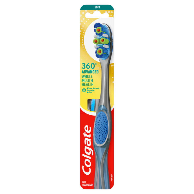Colgate 360° Advanced Whole Mouth Health Manual Toothbrush, Soft 1 Pack