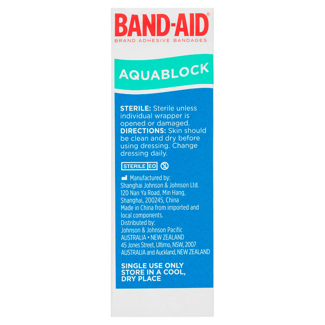 Band-Aid Waterproof Aquablock Sterile Strips 40 Pack