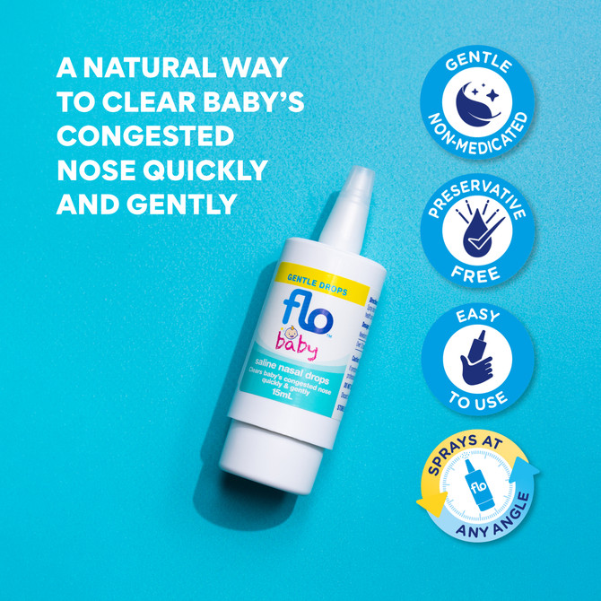 FLO Baby Saline Nasal Drops 15mL