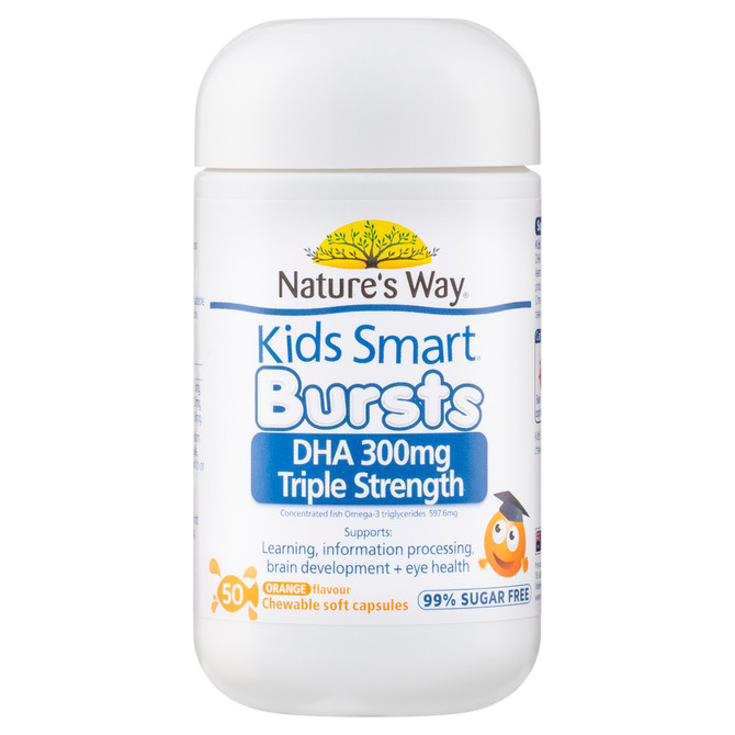 Nature's Way Kids Smart Bursts DHA 300mg Triple Strength 50's