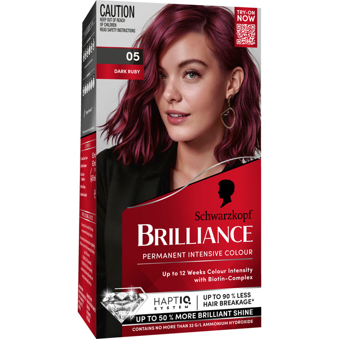 Schwarzkopf Brilliance Purple Hair Dye 05 Dark Ruby Permanent Each