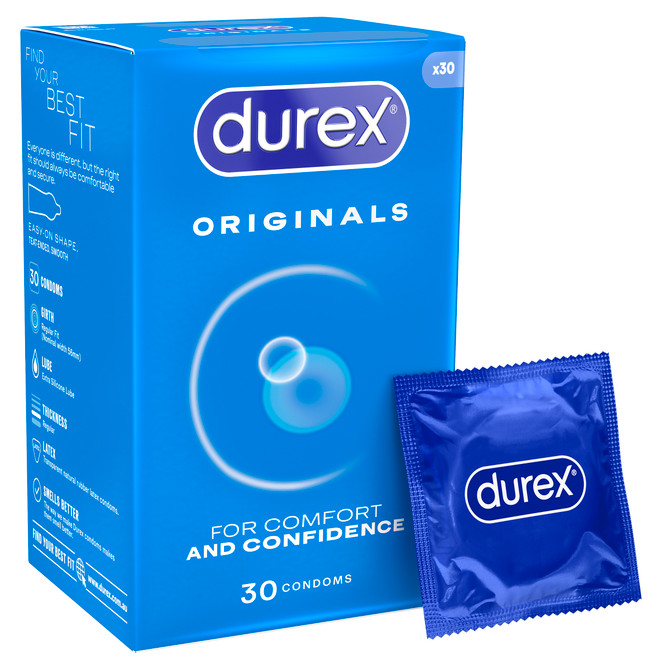 Durex Regular Condoms Original Regular Fit, Pack of 30