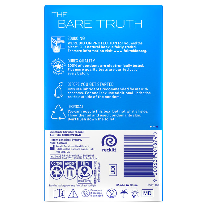 Durex Regular Condoms Original Regular Fit, Pack of 30