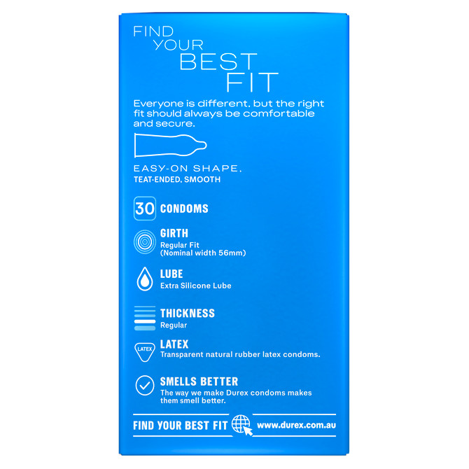 Durex Regular Condoms Original Regular Fit, Pack of 30