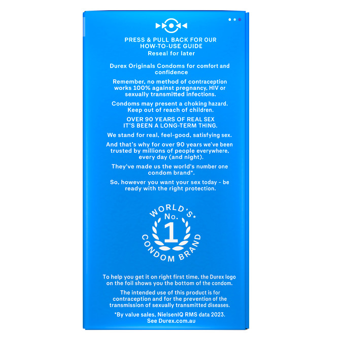 Durex Regular Condoms Original Regular Fit, Pack of 30