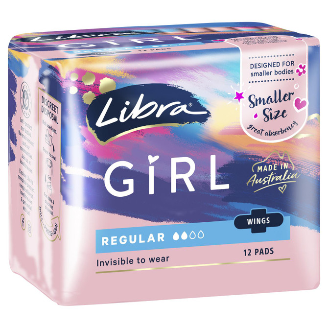 Libra Girl Regular Pads With Wings 12