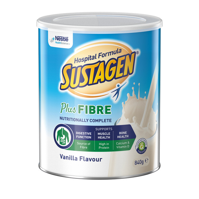 SUSTAGEN® Hospital Formula Plus Fibre Vanilla 840g Powder Nutritional Supplement