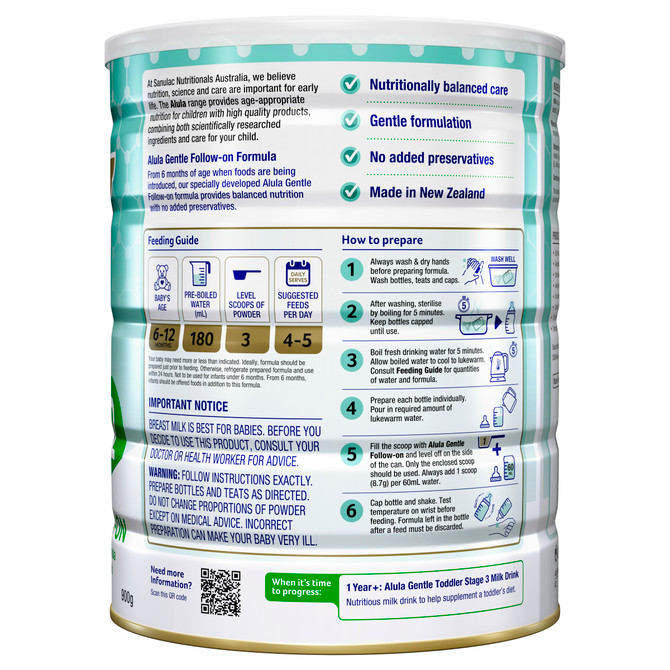 Alula Gentle Follow-on Stage 2 Formula 6-12 months 900g