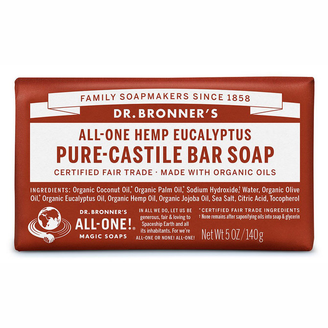 Dr. Bronner's Pure-Castile Eucalyptus Bar Soap 140g