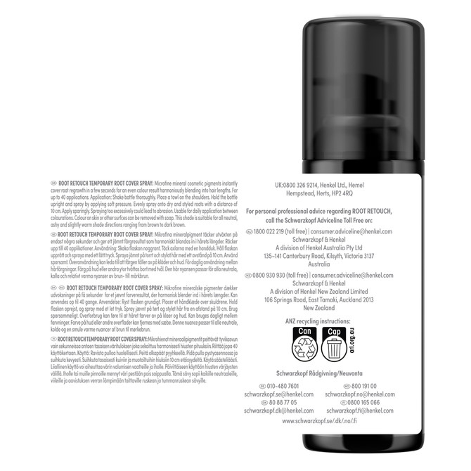 Schwarzkopf Root Retouch Temporary Root Cover Spray 120mL - Brown