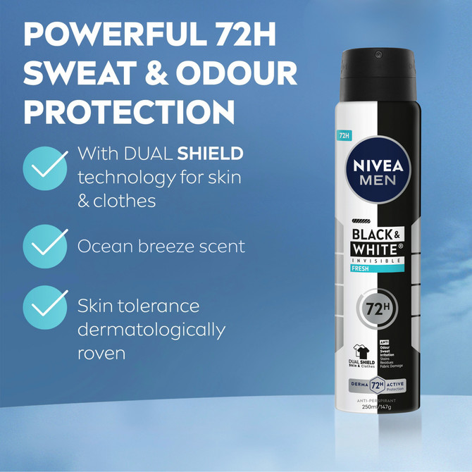 NIVEA MEN BLACK & WHITE INVISIBLE Fresh Aerosol 250ml