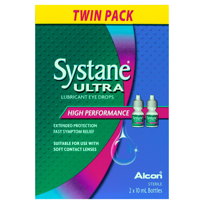 Systane Ultra Lubricant Eye Drops 2 x 10ml Twin Pack
