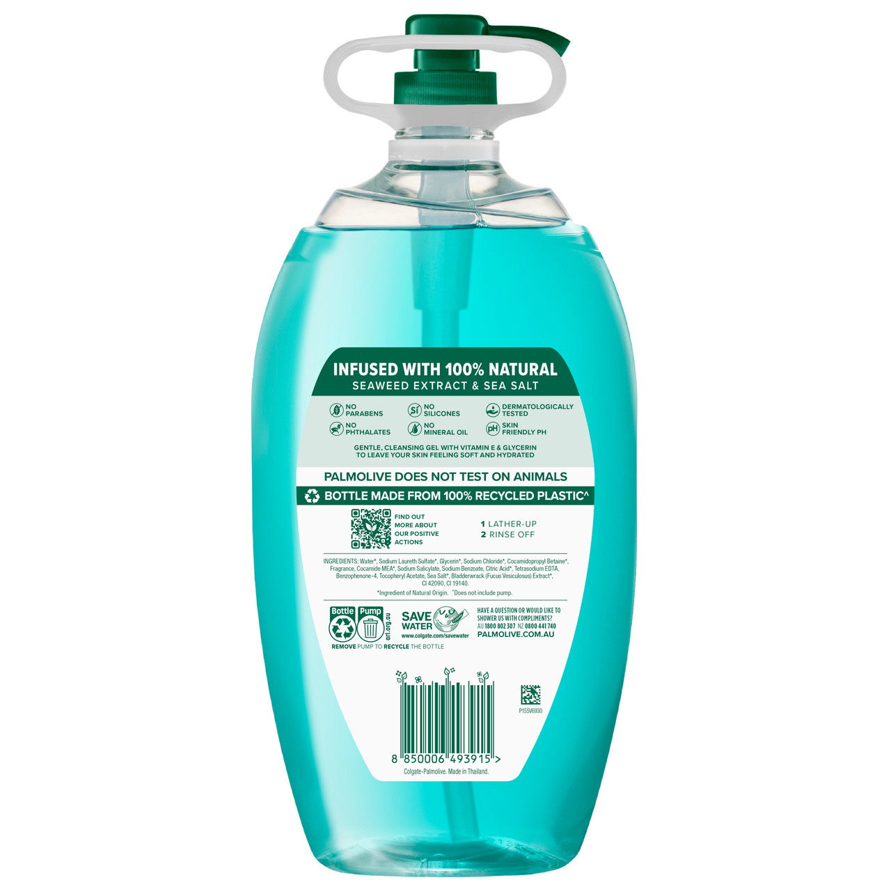 Palmolive Naturals Body Wash, 2L, Sea Minerals with Seaweed and Sea Salt, No Parabens