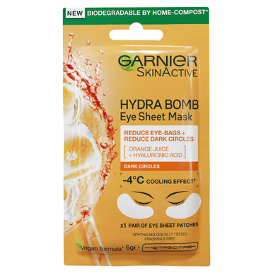 Garnier Hydra Bomb Hyaluronic Acid + Orange Extract Eye Sheet Mask 6g