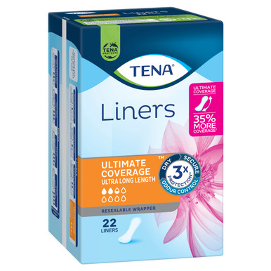 TENA Liners Ultimate Coverage Ultra Long Liner 22 Pack