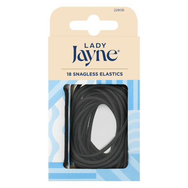 Lady Jayne Black Snagless Elastics - Pk18