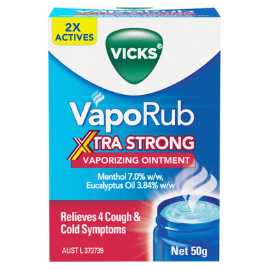 Vicks VapoRub Xtra Strong Vaporizing Ointment for your Tough Cold Symptoms 50g - Cough & Cold