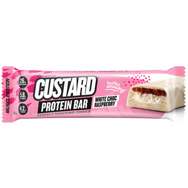 Muscle Nation White Choc & Raspberry Custard Protein Bar 60g